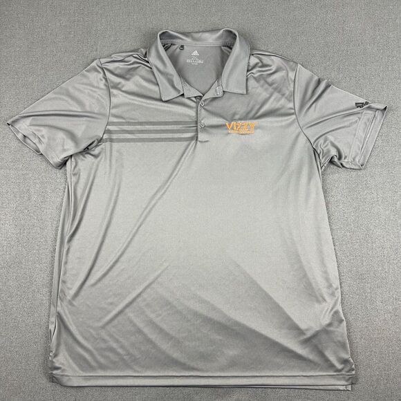 Adidas Golf‎ Polo Mens 2XL Vizzy Hard Seltzer Gray Striped - Picture 1 of 8